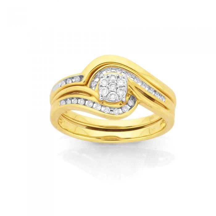 9ct Gold Diamond Bridal Set