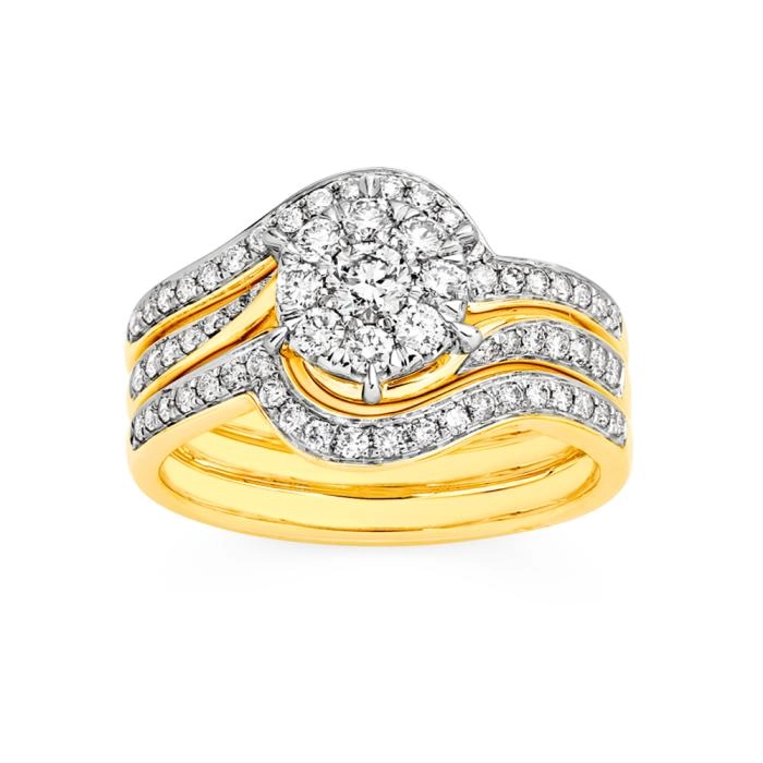 9ct Gold Diamond Bridal Set