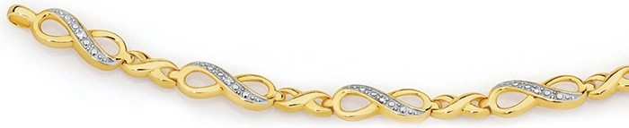 9ct Gold Diamond Infinity Bracelet