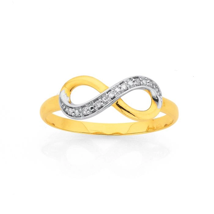 9ct Gold Diamond Infinity Ring