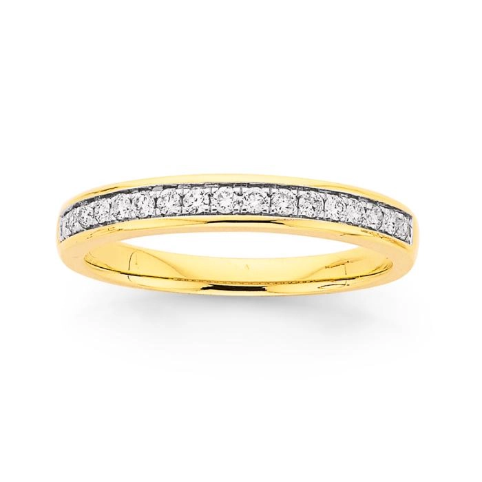 9ct Gold Diamond Pave Set Band