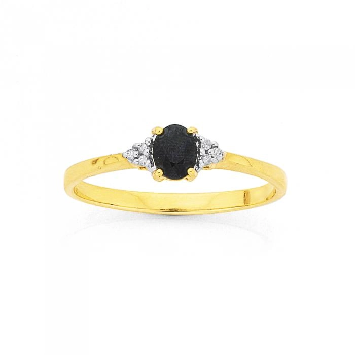 9ct Gold Sapphire & Diamond Dress Ring