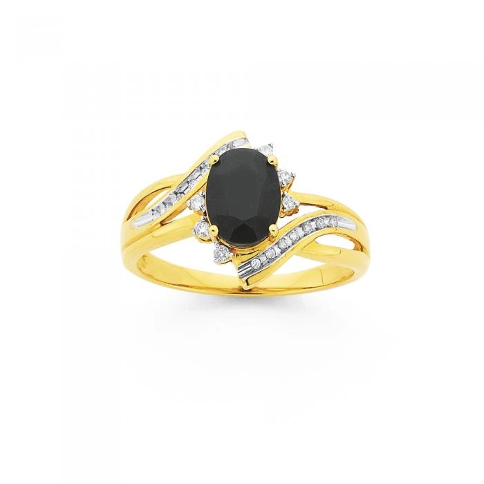 9ct Gold Sapphire & Diamond Ring