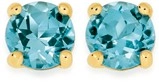 9ct Gold Swiss Blue Topaz Basic Stud Earrings