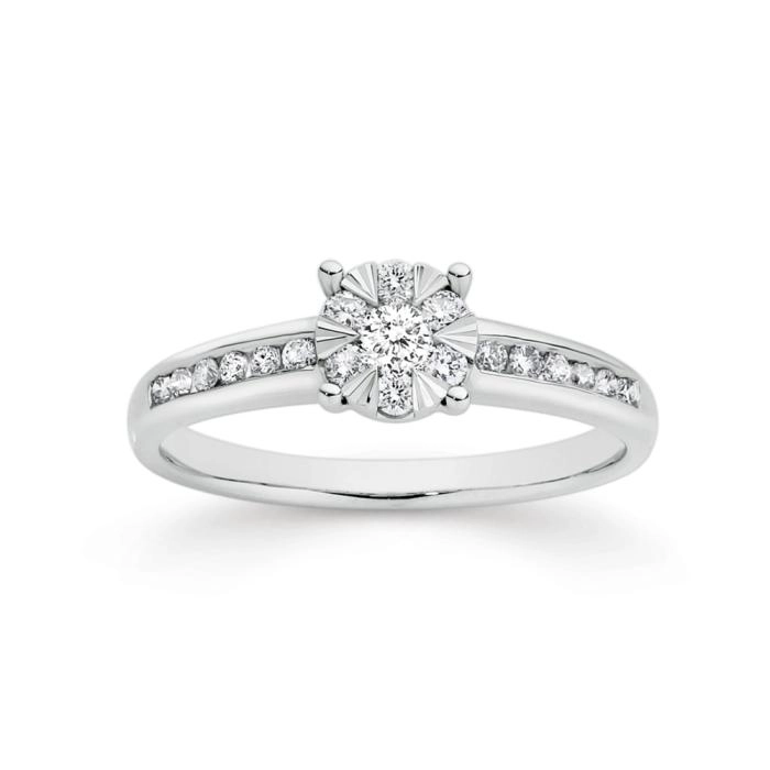 9ct White Gold Diamond Ring