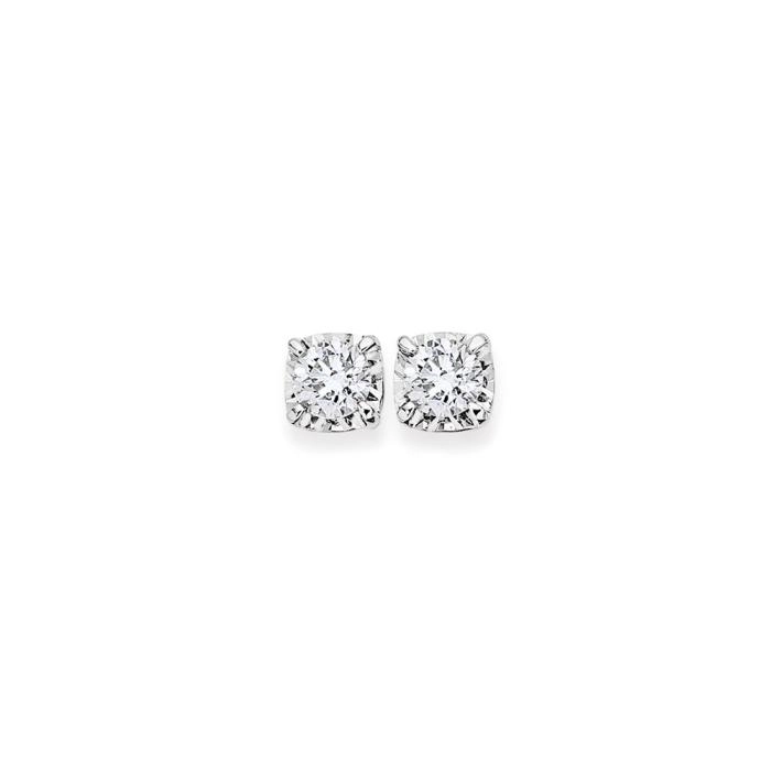 9ct White Gold Diamond Stud Earrings