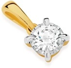 Alora 10ct Two Tone Gold 30 Point Solitaire Lab Grown Diamond Pendant