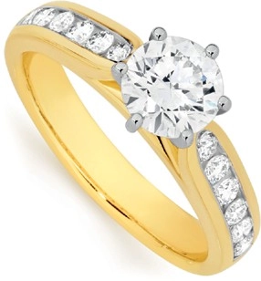 Alora 14ct Gold Lab Grown Diamond Shoulder Solitaire Ring