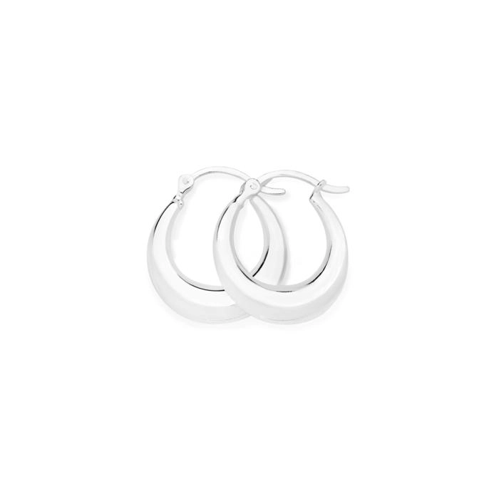 Sterling Silver 15mm Tapered Creolle Hoop Earrings