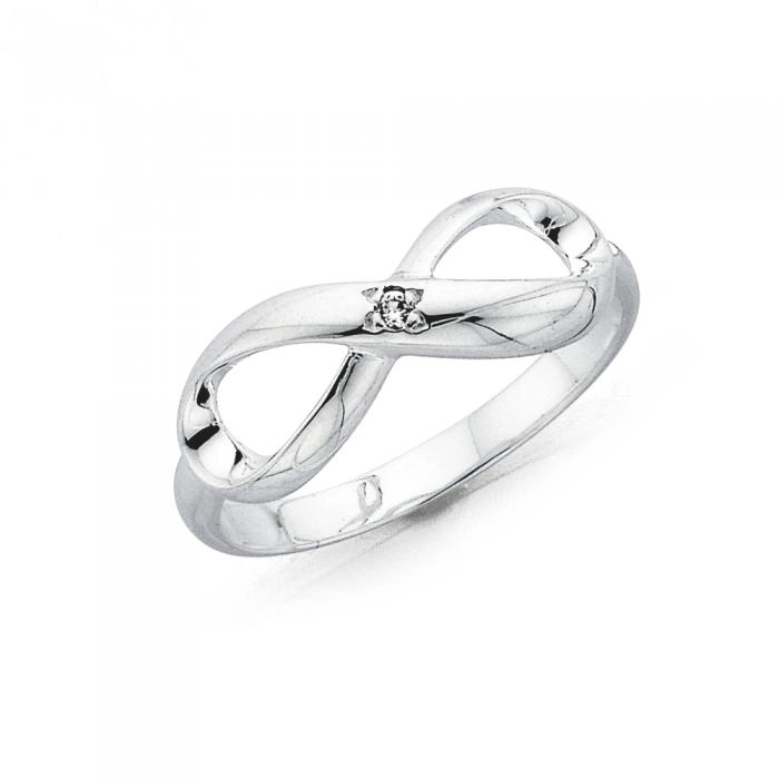 Sterling Silver Cubic Zirconia Infinity Ring