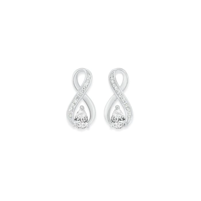 Sterling Silver Cubic Zirconia Infinity Studs