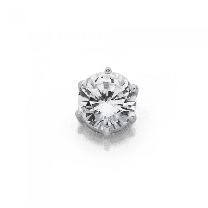 Sterling Silver Cubic Zirconia Single Gents Stud