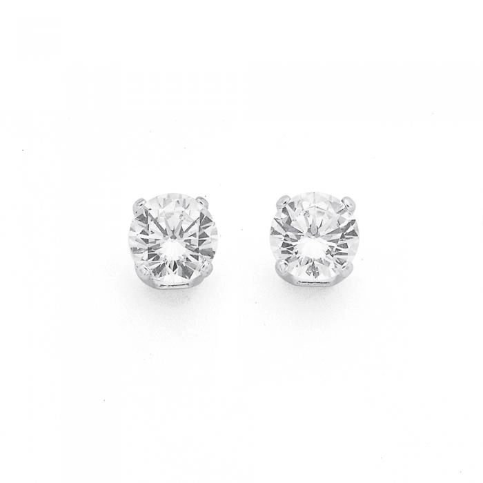 Sterling Silver Cubic Zirconia Stud Earrings