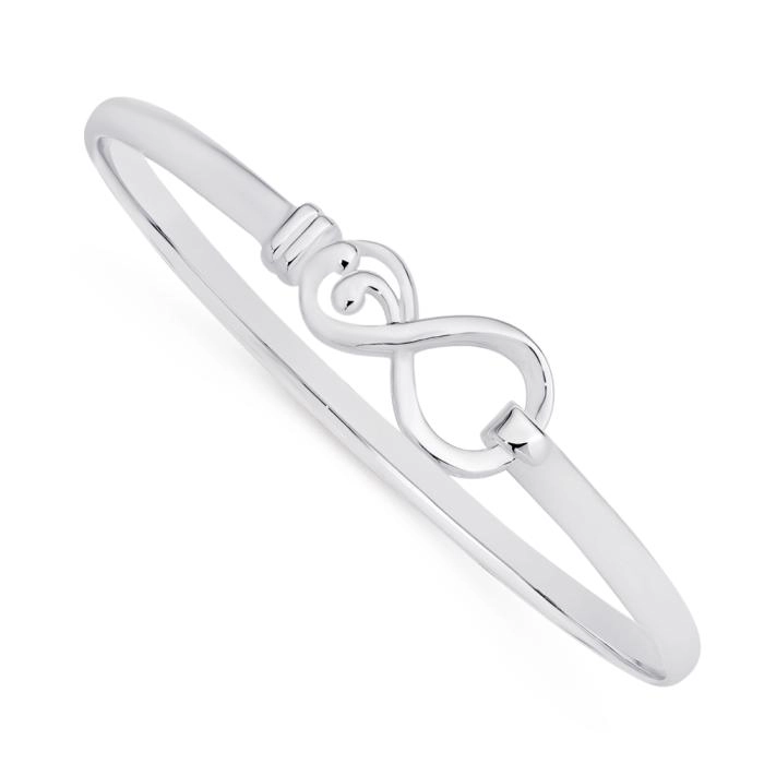 Sterling Silver Infinity Hook Top Bangle