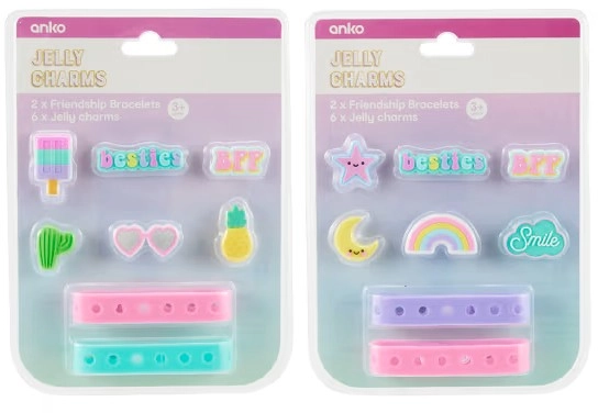 2 Pack Bracelet and Jelly Charms Set - Assorted