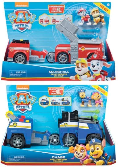 Paw Patrol Split Second Vehicle Set - Assorted