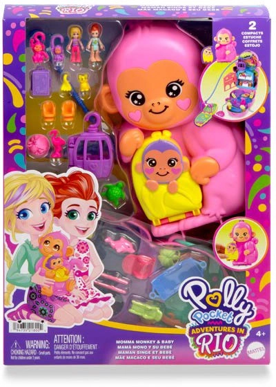 Polly Pocket Adventures in Rio: Mooma Monkey & Baby