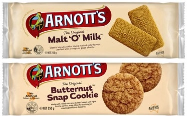 Arnott's Malt'o'Milk or Butternut Snap Biscuits 250g