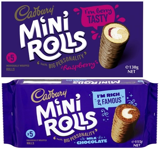 Cadbury Cake Bars or Rolls 105g-130g