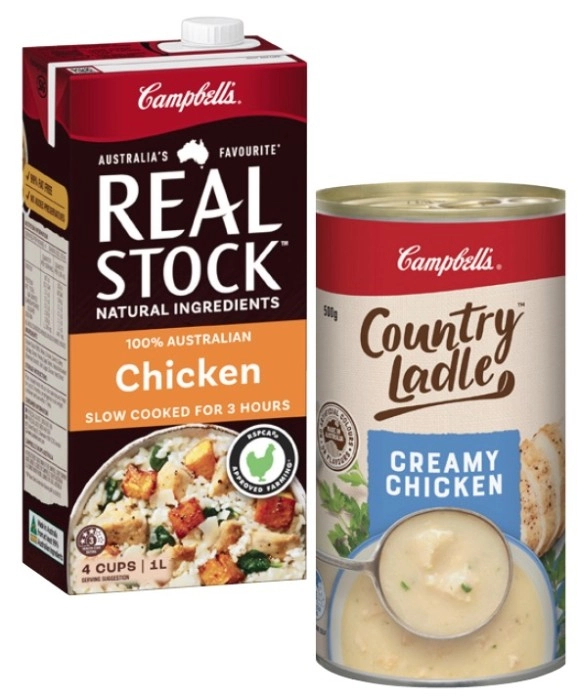 Campbell's Real Stock 1 Litre or Country Ladle Soup 495g-505g