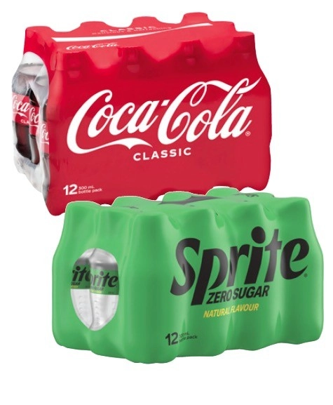 Coca-Cola, Fanta or Sprite Soft Drink 12x300mL