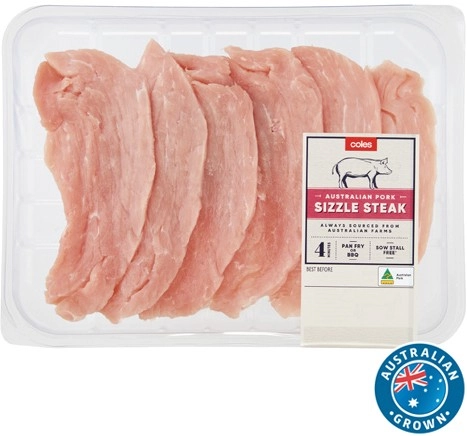 Coles Australian Pork Sizzle Steaks 400g