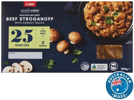 Coles Made Easy Beef Stroganoff in Creamy Sauce 500g