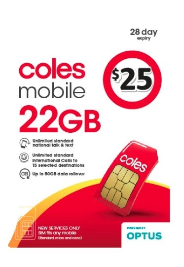 Coles Mobile $25 Prepaid SIM