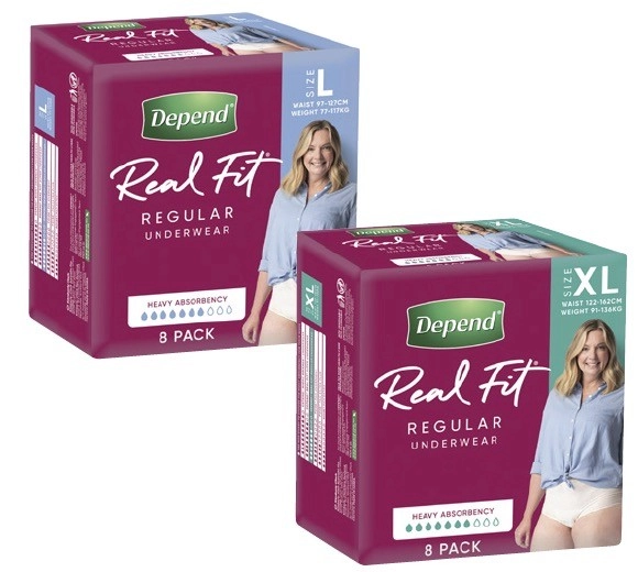 Depend Women Real Fit Underwear 8 Pack