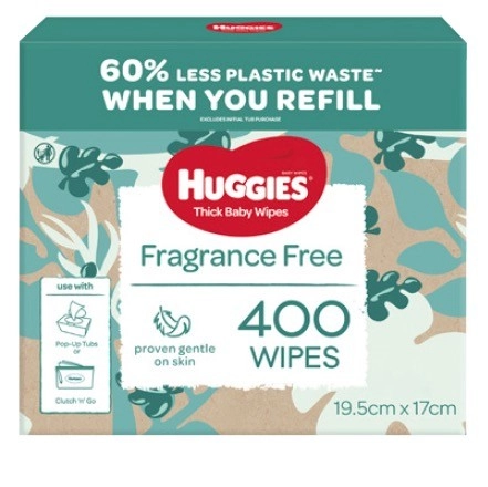 Huggies Baby Wipes Coconut Oil or Fragrance Free 400 Pack