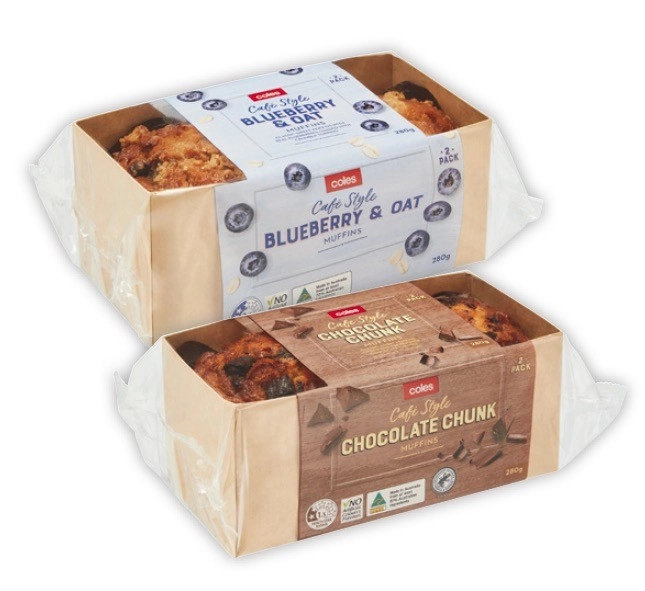 NEW Coles Cafe Style Muffins 2 Pack 280g