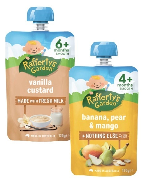 Rafferty's Garden 4 Months+, 6 Months+, 8 Months+ Baby Food Pouch 120g