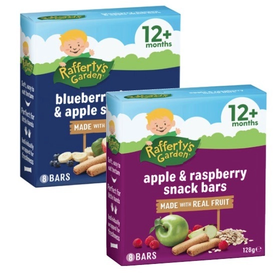 Rafferty's Garden Apple & Raspberry or Blueberry Snack Bars 12 Months+ 128g