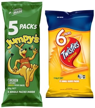 Twisties 6 Pack or Jumpy's or Doritos 5 Pack