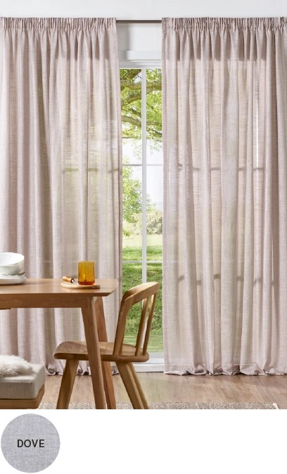 30% off Neutrals Sheer Pencil Pleat Curtains