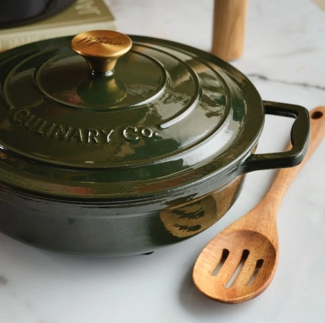 40% off NEW Culinary Co by Manu Cast Iron Shallow Casserole Pot