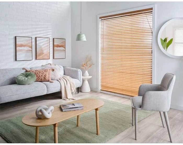 50% off 45mm Golden Oak Timber Venetian Blinds