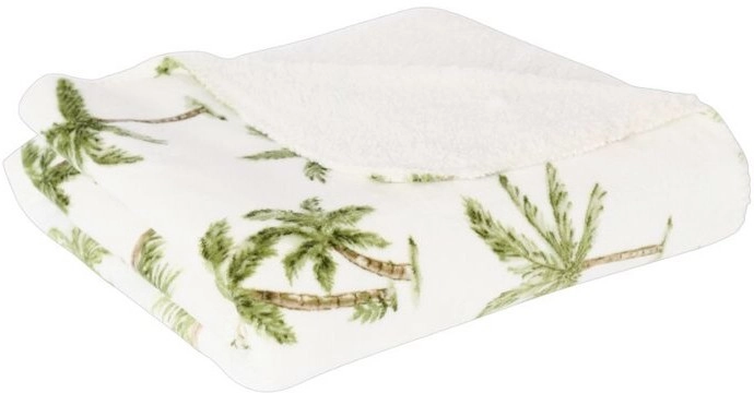 Emerald Hill Tree Printed Throw with Sherpa Fleece Reverse 130 x 180cm