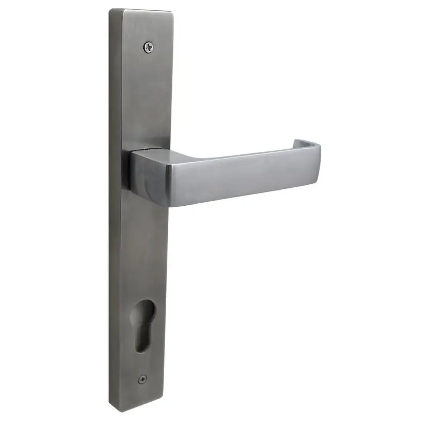 Austyle Long Plate Entrance Set Lever in Satin Chrome