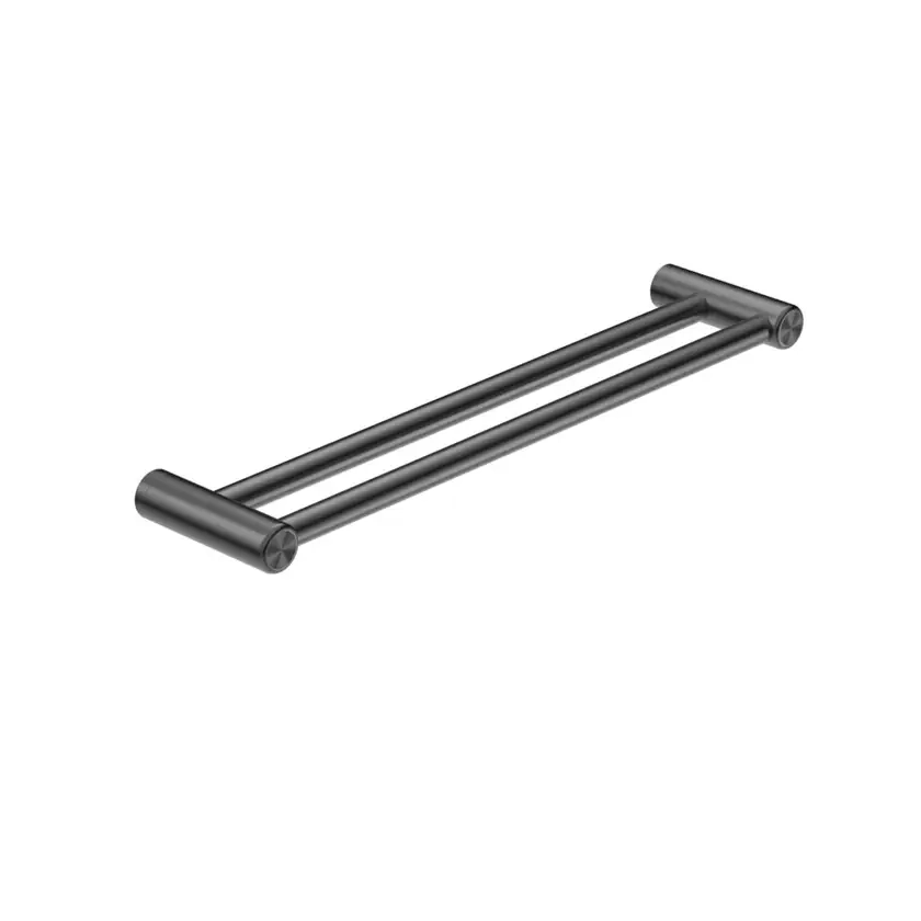 Nero Mecca Care Grab 25mm Double Towel Rail 900mm In Brushed Nickel