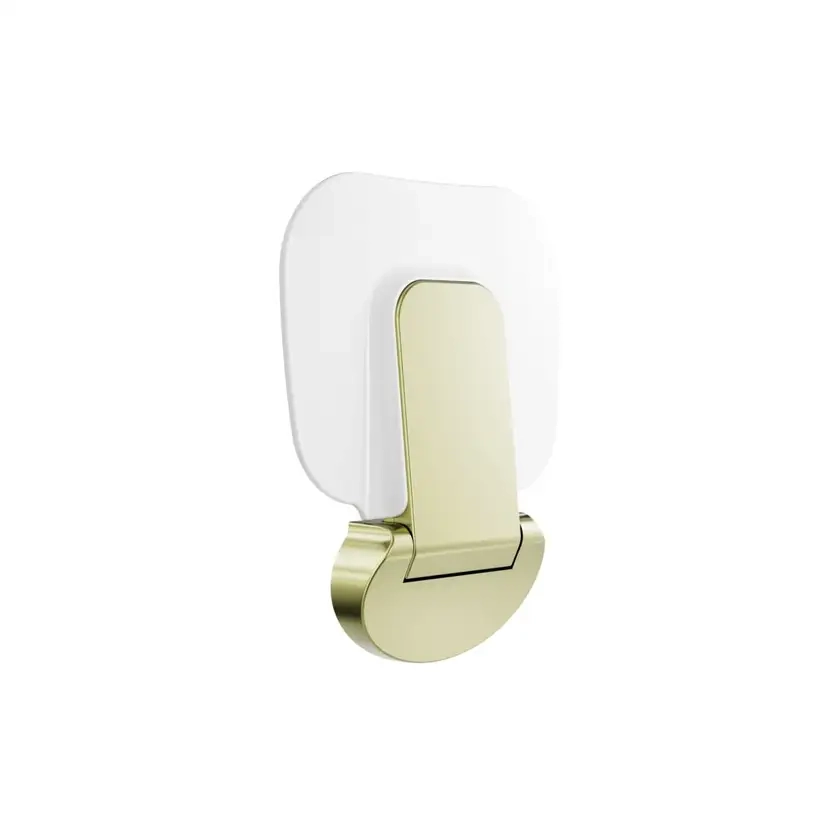 Nero Mecca Care Shower Seat 400 x 330mm In Brushed Gold