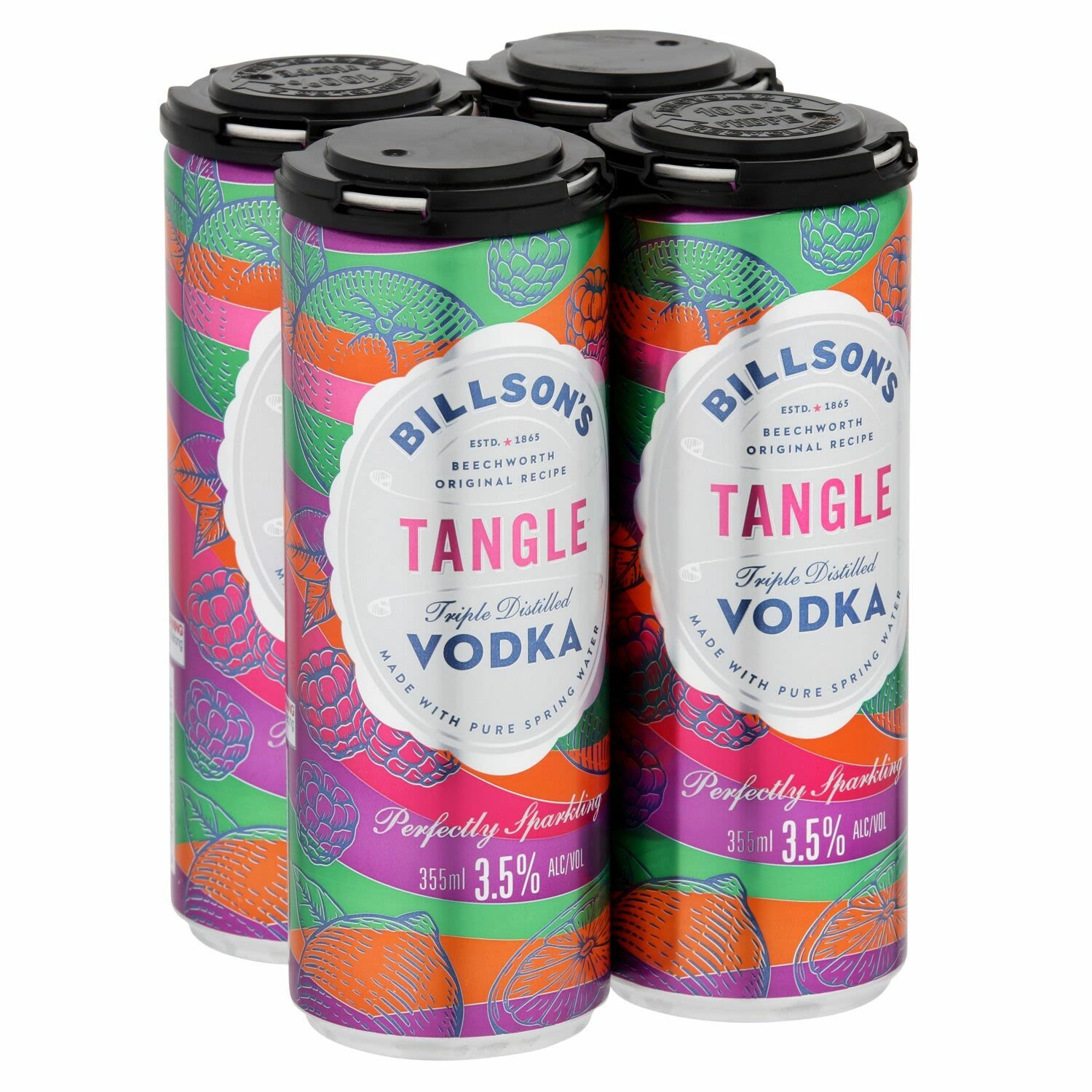 Billson's Vodka with Tangle Can 355mL 4 Pack