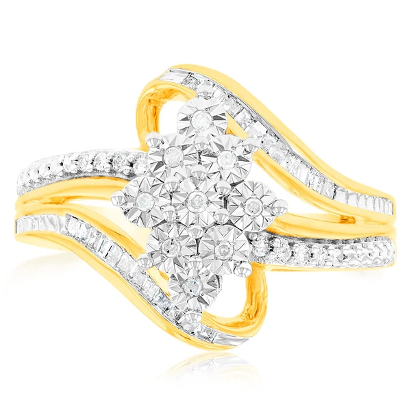 10ct Yellow Gold Diamond Ring With 0.18 Carat Of Diamonds – Shiels Jewellers