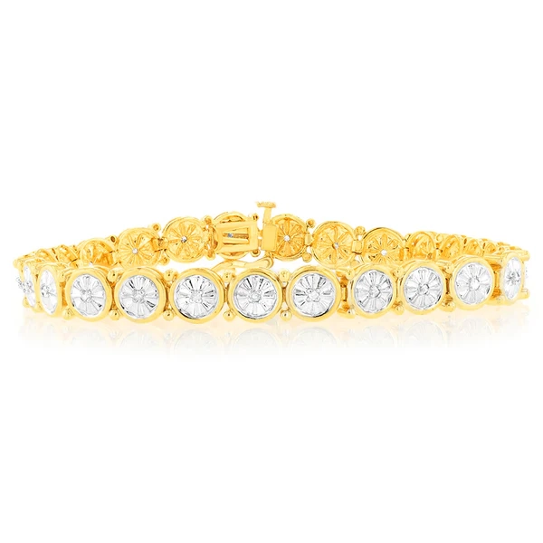 1/4 Carat Diamond Bracelet in Gold Plated Silver – Shiels Jewellers