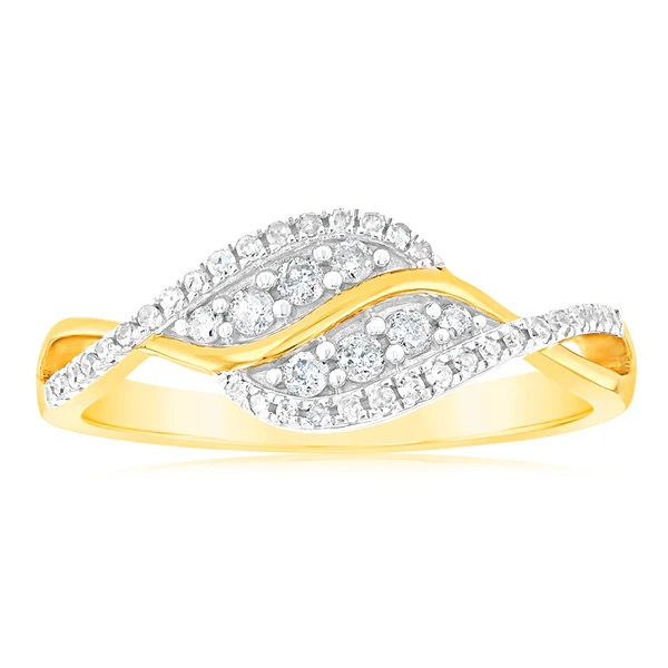 1/4 Carat Diamond Swirl Ring in 9ct Yellow Gold – Shiels Jewellers