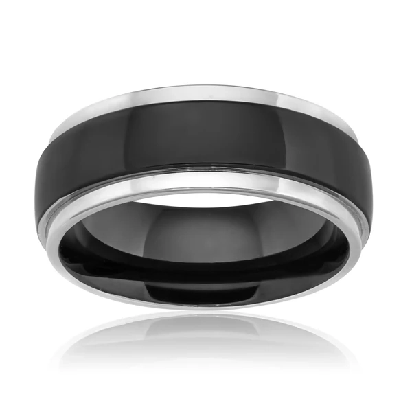 8mm Stainless Steel Black Plated Gents Ring – Shiels Jewellers