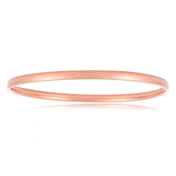 9ct Rose Gold hollow 4mm x 65mm Bangle – Shiels Jewellers