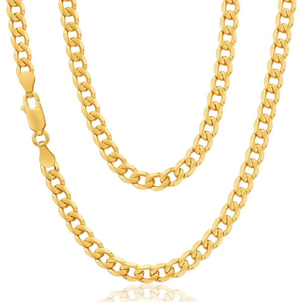 9ct Solid Yellow Gold 55cm 120 Gauge Curb Chain – Shiels Jewellers