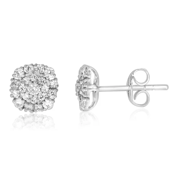 9ct White Gold 1/2 Carat Diamond Stud Earrings – Shiels Jewellers