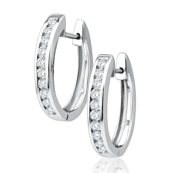 9ct White Gold Radiant Diamond Hoop Earrings – Shiels Jewellers